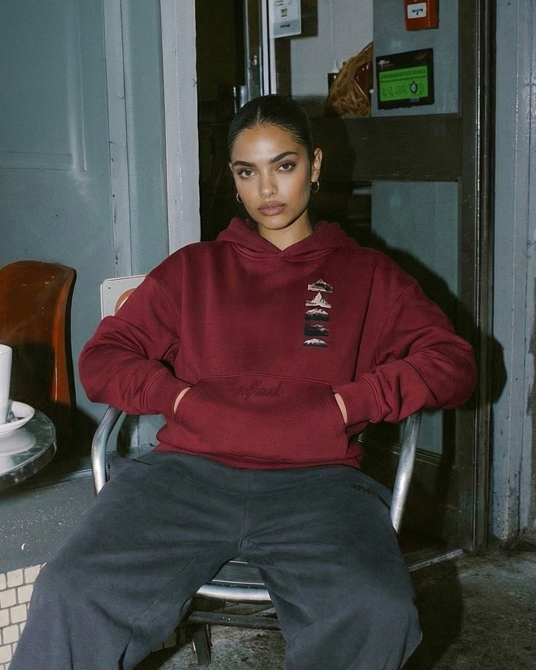 Summit Stack – Maroon Hoodie