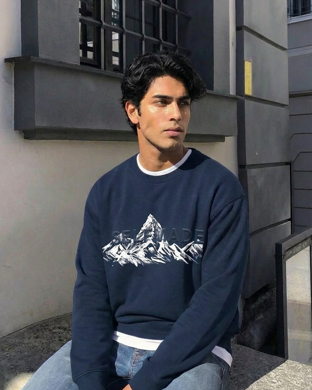 Quiet Altitude – Navy Crewneck